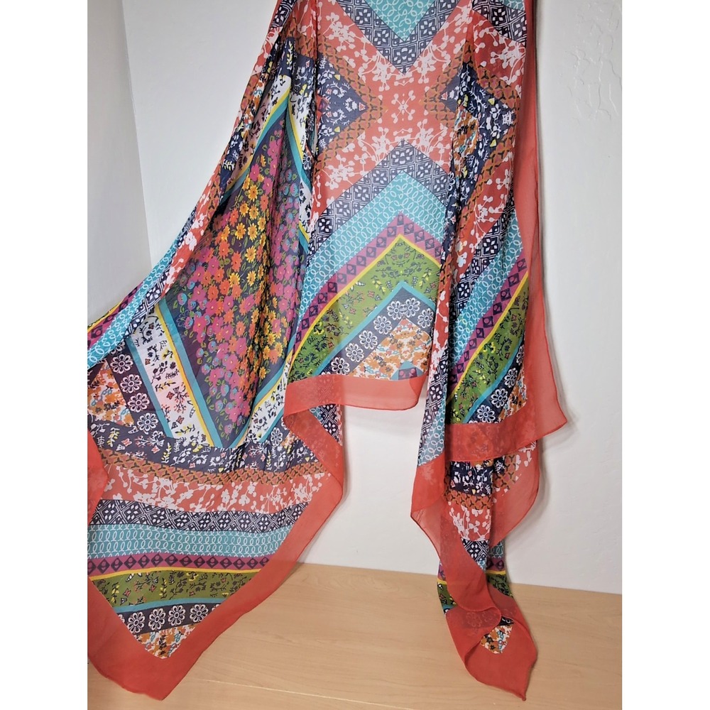 Women's Bohemian Scarf Top Sleeveless Floral Geometric Colorful